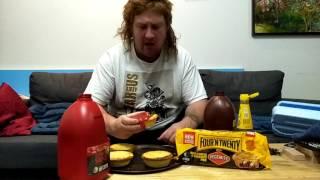 tasting the new vegemite four n twenty pies