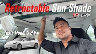 NEW Retractable Roof Sun Shade for Tesla Model 3 & Y | Installation & Review