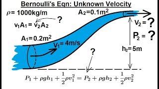 Physics: Fluid Dynamics: Fluid Flow (1.5 of 7) Bernoulli's Equation: Unknown Velocity