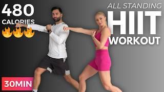 30 Minute FULL BODY STANDING HIIT | Cardio Workout | NO Equipment (NO Repeats)