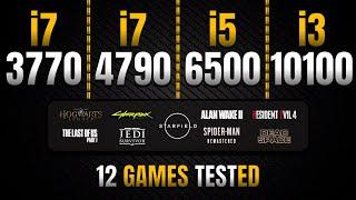 i7 3770 vs i7 4790 vs i5 6500 vs i3 10100 || Test in 12 Games