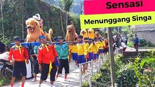Vlog Lembang wisata suasana pertunjukan kesenian singa depok (sisingaan) di kampung di Lembang