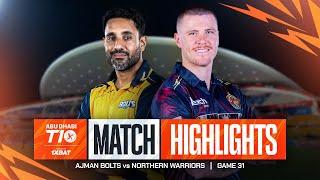 2024 Abu Dhabi T10 I Match 31 Highlights: Ajman Bolts vs Northern Warriors | Season 8