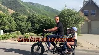 Your Kids Hauler | HOVSCO™ HovCart 20“ Step-Thru Electric Fat Tire Cargo Bike