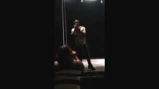 Kid Fury recites Trina with a fan at The Read Live Detroit