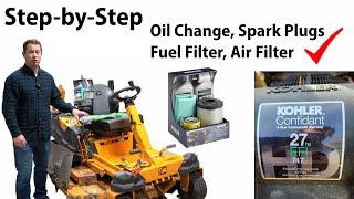  Cub Cadet Pro Z 160S Zero Turn Mower Annual Maintenance How To Oil Change Spark Plug EFI Filter