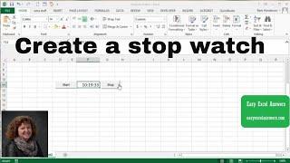 How to create a stop watch in Excel