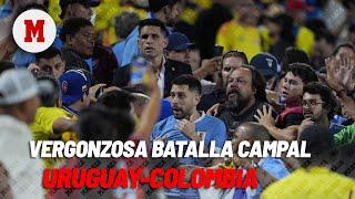 Vergonzosa batalla campal entre jugadores de Uruguay y aficionados de Colombia I MARCA