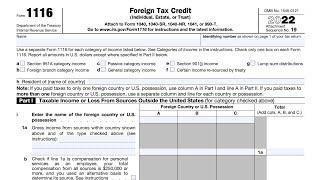 IRS Form 1116 walkthrough (Foreign Tax Credit)