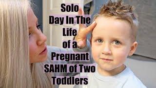 SOLO DAY IN THE LIFE OF A SAHM PREGNANT WITH TWO TODDLERS // BEAUTY AND THE BEASTONS MOM VLOG