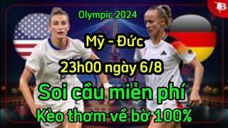 Biendo | Biendo soi cầu bóng đá Olympic 2024 (bán kết) Nữ Mỹ vs Nữ Đức