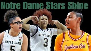 Notre Dame Guards Olivia Miles and Hannah Hidalgo dominate JuJu Watkins   & USC