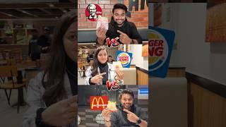 McD vs Burger vs KFC Small Fries Kisne Zyada Kata #comparison #reaction #food #challenge #shorts