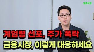 계엄령에 혼란스러운 금융시장, 주가폭락, 환율 급등 이렇게 대응하세요.