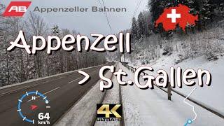 CABRIDE 4K CH  Appenzell – St.Gallen S21 /  Appenzeller Bahnen AB / Switzerland 