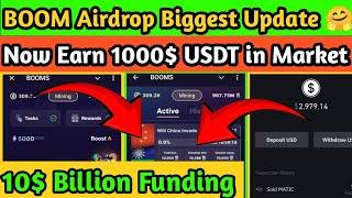 "BOOMS Airdrop Biggest Update: Earn $1000 USDT! Complete Guide | Earn With Abhi"