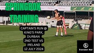 SPRINGBOKS:  Captain's run training at King's Park, Durban ahead of 2nd test