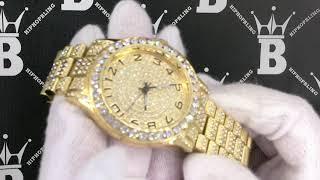 Big Baller Gold Iced Out Bling Hip Hop Watch Jewelry WAT8973G