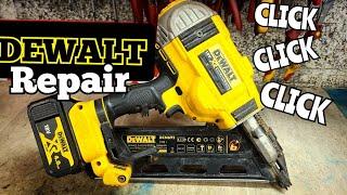 Dewalt repair. Repairing a Dewalt DCN692 nail gun thats Clicking and won't firing a nail.