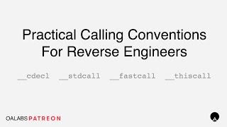 Assembly Calling Conventions For Reverse Engineers [Patreon Unlocked]