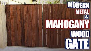 Modern Metal Gate With Mahogany Wood | JIMBO'S GARAGE