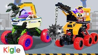 Mobil Polisi Monster dan Crane Monster | Permainan Perbaikan Mobil | Kigle TV Indonesia