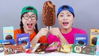 Chocolate Ice Cream Dessert Mukbang DONA