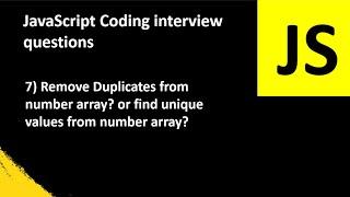 Find unique numbers from Number Array  or Remove the duplicate  from Number Array in Javascript