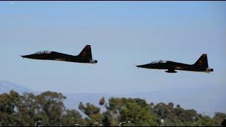 Two T-38 Talons Departing Long Beach Airport to Beale AFB | Midnight Talons 64-13240 & 64-13285