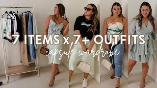 Capsule Wardrobe Outfit Ideas: 7 items into 7+ outfits!