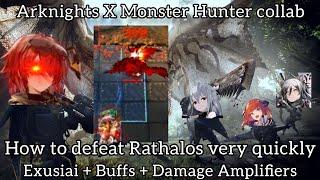 Arknights X Monster Hunter collab: Taking down Rathalos with Exusiai (CF-9)