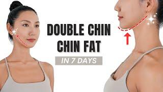 8 min DOUBLE CHIN REMOVAL CHALLENGE - Get Sharp Jawline, Face Lift, V-face, Glow-up