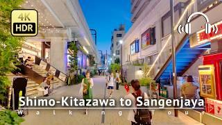 Japan - Tokyo Summer Night Walk from Shimo-Kitazawa to Sangenjaya [4K/HDR/Binaural]