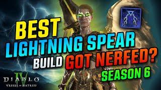 BEST LIGHTNING SPEAR GOT NERFED ? NO FUN ALLOWED - VoH S6 Diablo 4