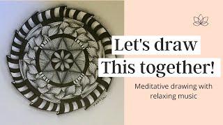 Meditative Drawing || How To Draw Your Own Zendala || Zentangle Inspired Art