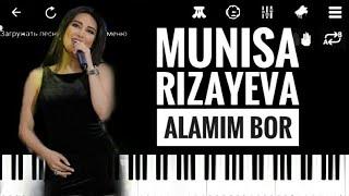 Munisa Rizayeva - Alamim bor piano karaoke version lyric tekst qo'shiq matni remix/ man bemorman hol