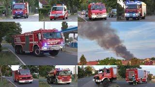 [FELDBRAND] Einsatzfahrten der Feuerwehr Zörbig, Aken, FTZ Anhalt-Bitterfeld in Zörbig am 18.07.2022