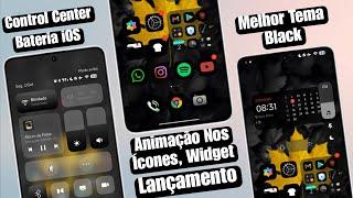 Lançamento  - Melhor Tema Black Com Animação nos Ícones - Bateria iOS - Control Center - Widget