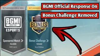 BGMI Official Response On Bonus Challenge Removed | Bonus Challenge In BGMI