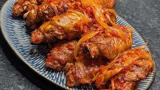 COOK STEWED TURKEY  WINGS WITH ME