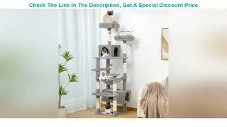 184cm Large Cat Tree and Tower for Indoor Cats With Sisal-Covered Scratching Posts Spacious Ham