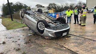 Toyota Camry Roll Over! Police Rotation Tow!