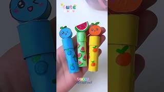 DIY cute fruits stamp 🫐 #shorts #tonniartandcraft #love #art #craft #diy #youtubeshorts