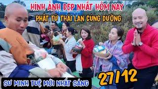 Sư minh tuệ mới nhất sáng 27/12 kỳ lạ Cách cúng dường Phật tử thái Lan và Lào rất khác biệt