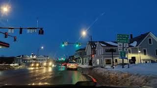 [4K] Evening Drive Through Orono and the University of Maine - ASMR Soundscapes