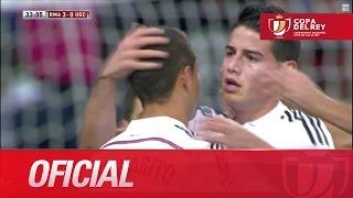 Asistencia de tacón de Chicharito y golazo de James (3-0) Real Madrid - UE Cornellà