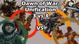 Dawn of War Unification: 3 vs 3 Legion of the Damned, Steel Legion, Hunters v Orks, Guard, Firstborn