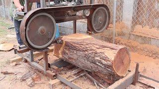 Cutting Mesquite Log into Slabs with Timbercat2020 Sawmill ! #shorts