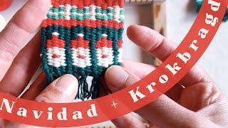 Krokbragd Navideño: Santa Claus tejido en telar - ¡Felices fiestas! 