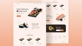 Responsive Sushi Restaurant Website Design Using HTML CSS & JavaScript